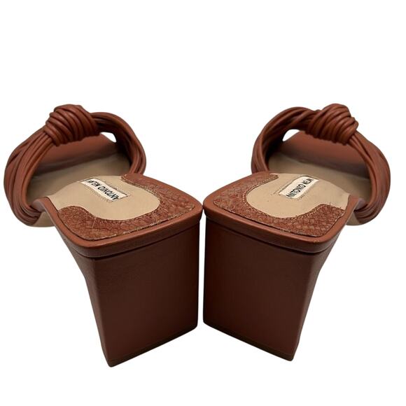 Antonio Melani Carmel Knot Tubular Leather Dress Sandals Brown Size 5.5 - Picture 5 of 5